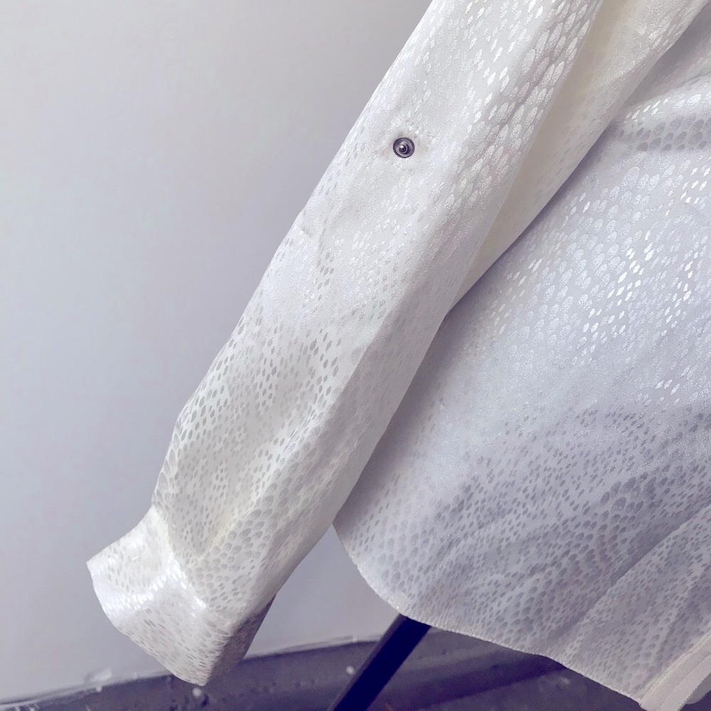 📌 TAHARI Top | Sz S Long Sleeved | Cream Snap To Close 💋 - Picture 4 of 9